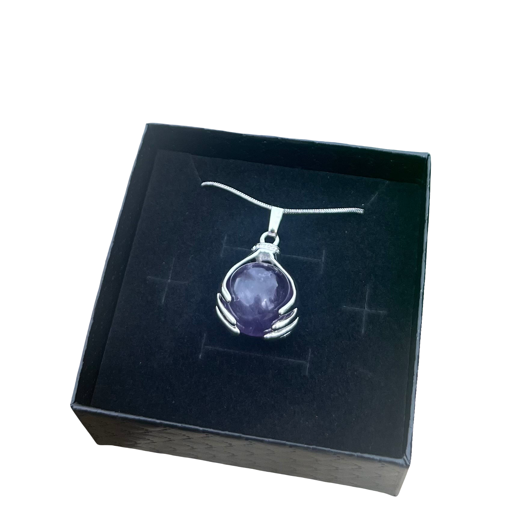 Amethyst Hand Sphere Pendant
