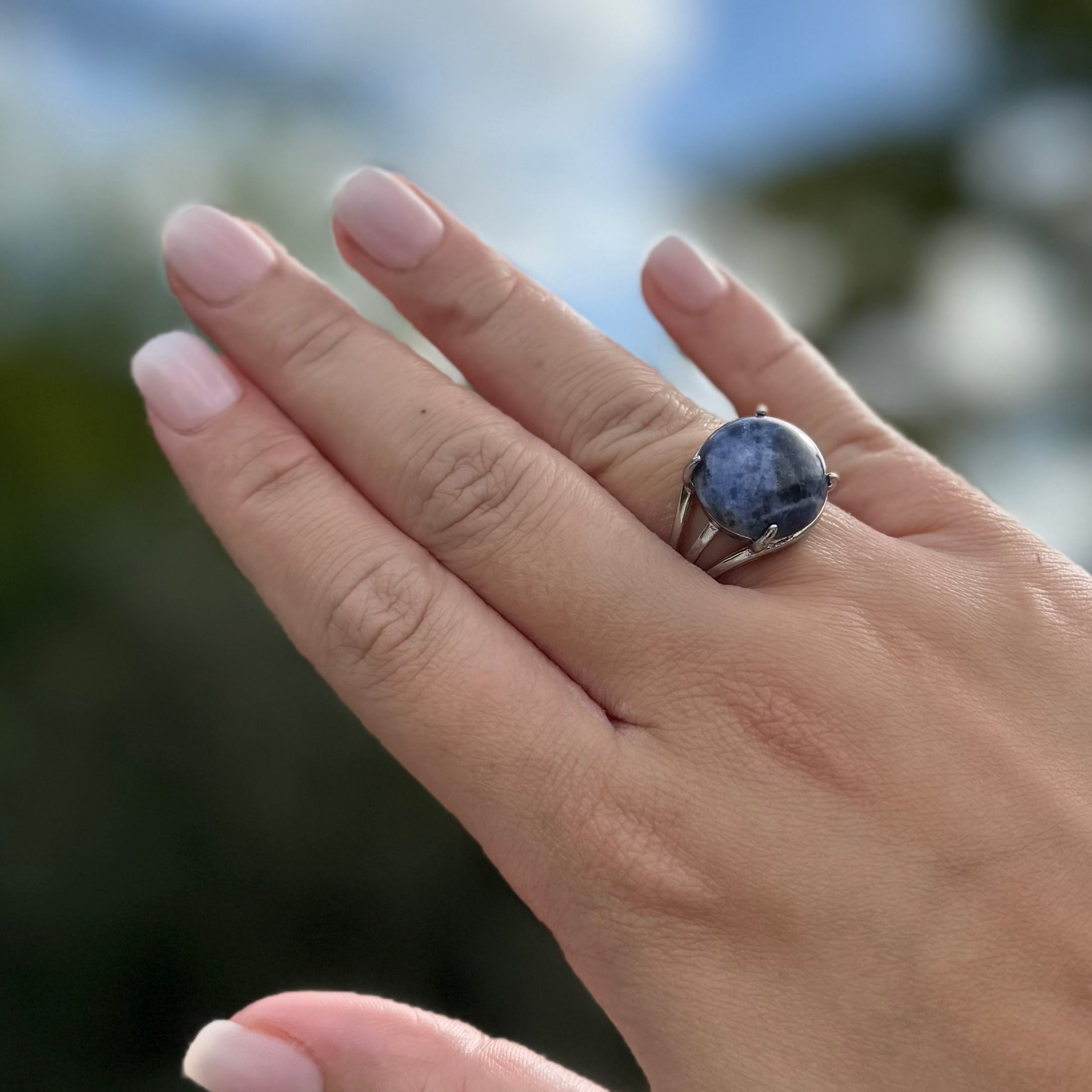 Sodalite Crystal Ring