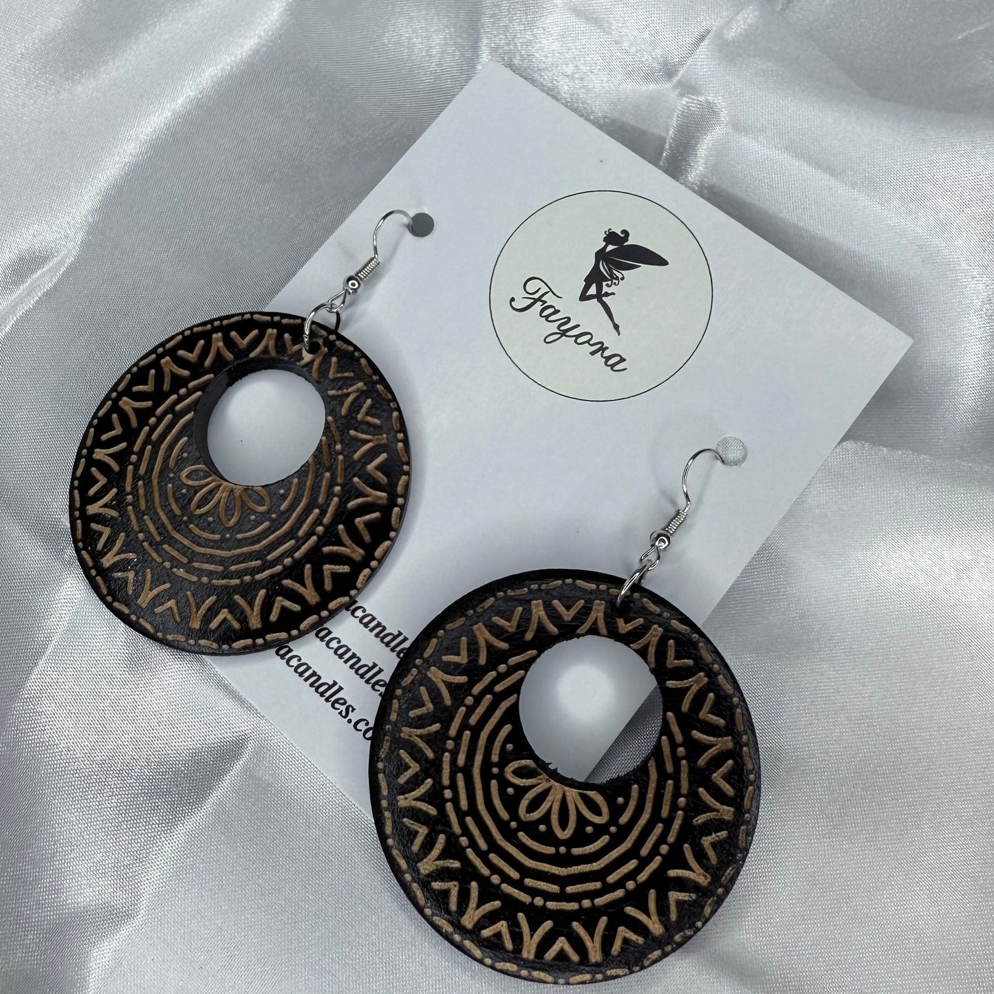Round Wooden Earrings