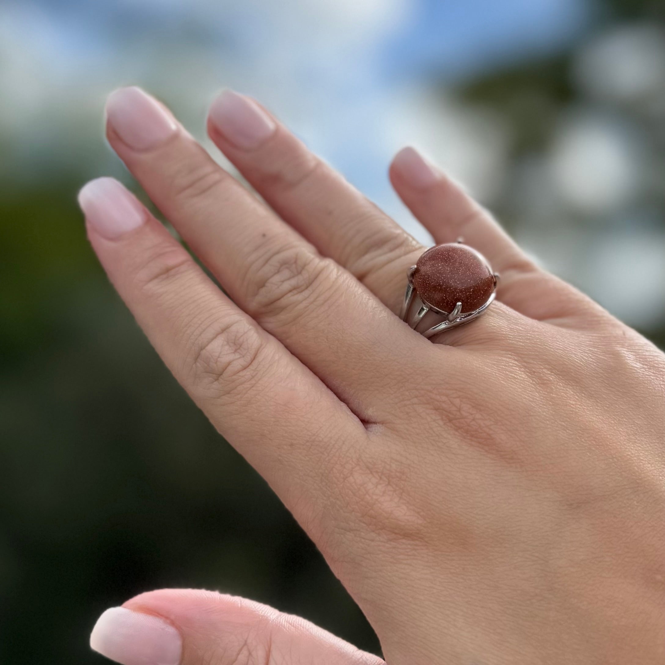 Goldstone Crystal Ring