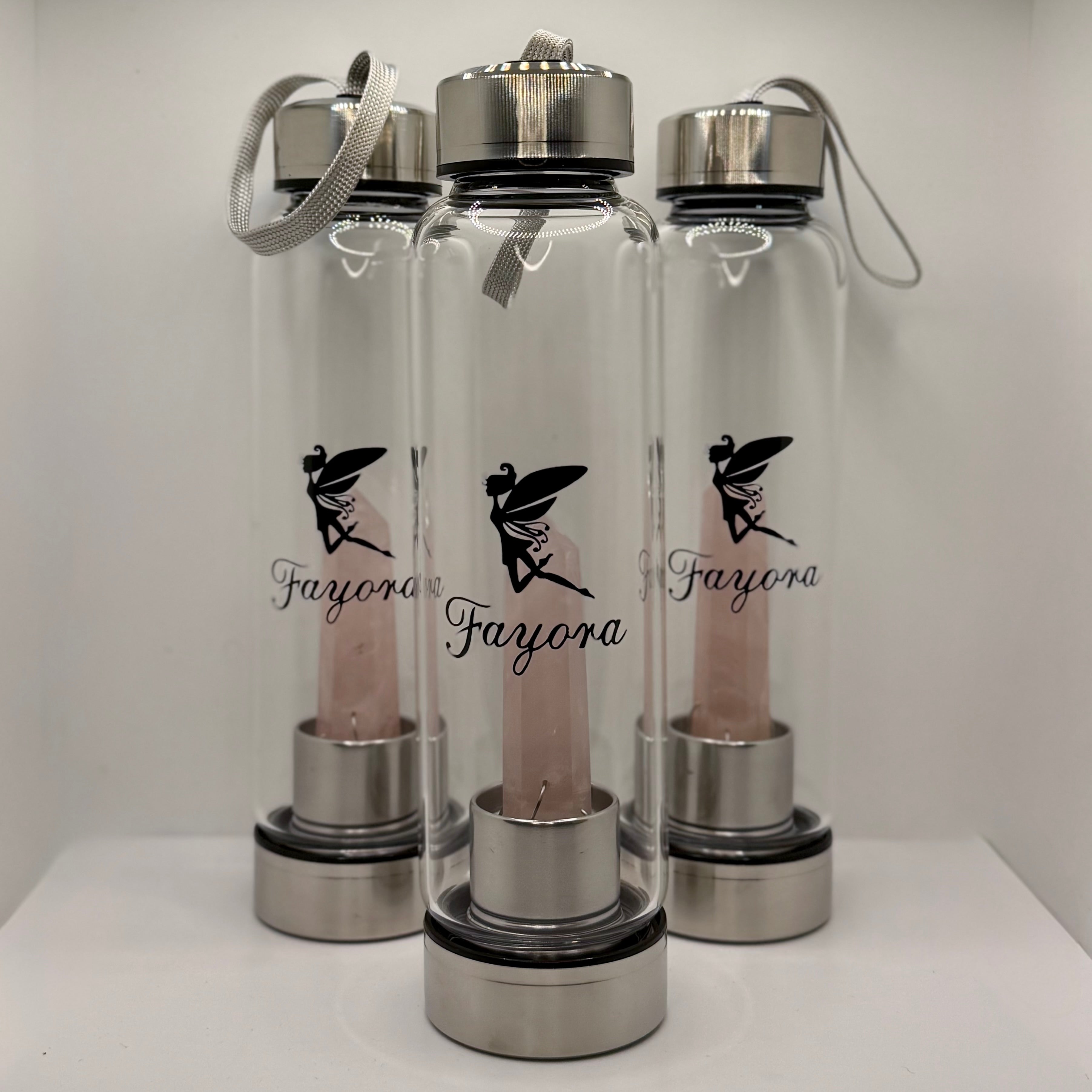 Rose Quartz Crystal Water Bottle