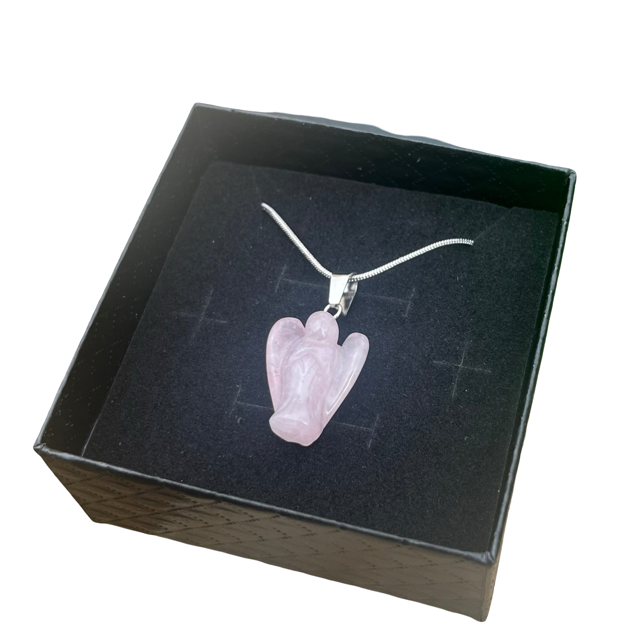 Rose Quartz Angel Necklace