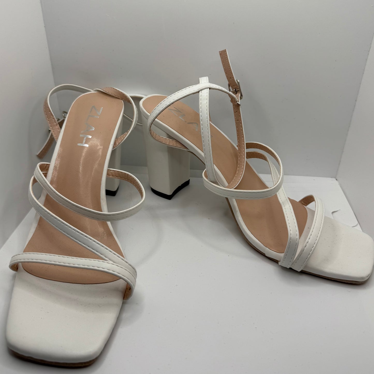 White Strap Heels
