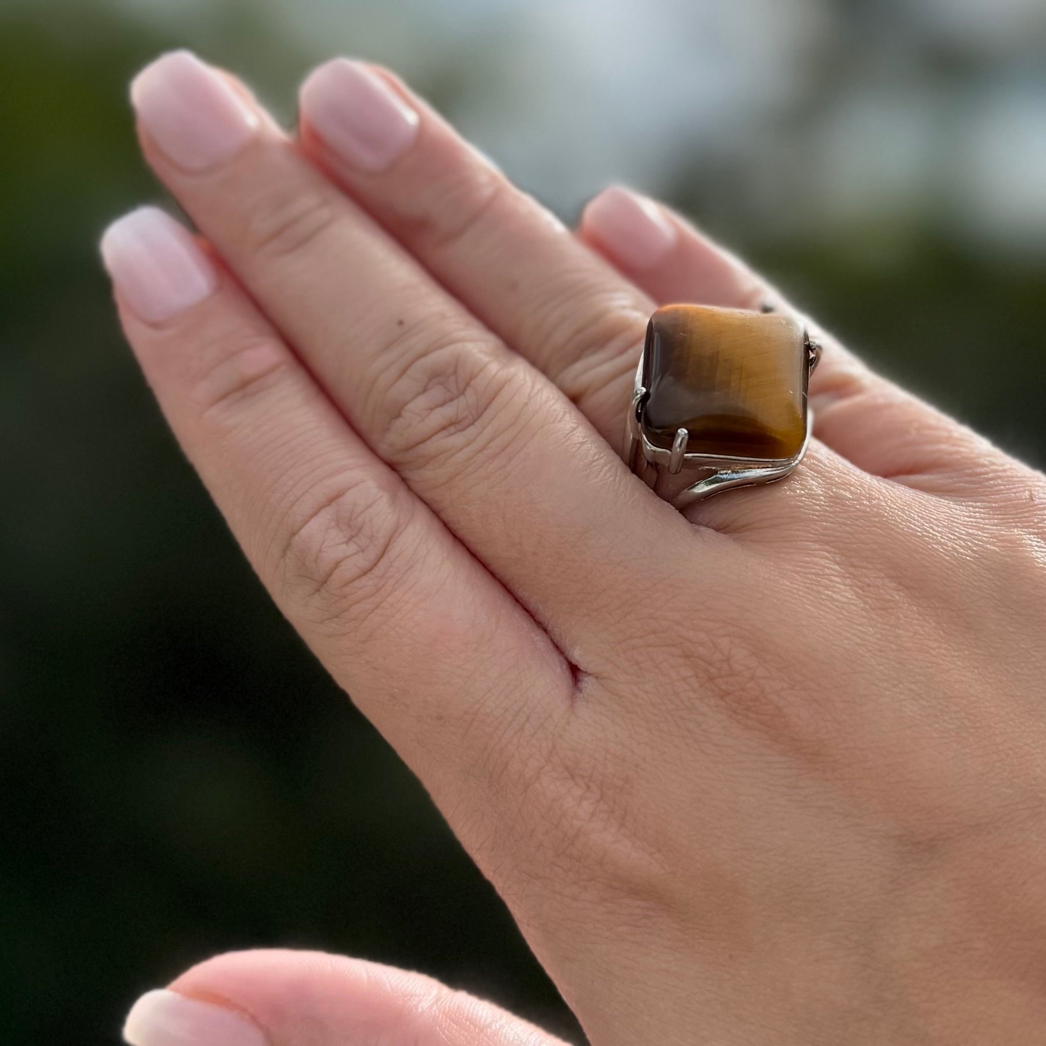 Tigers Eye Crystal Ring