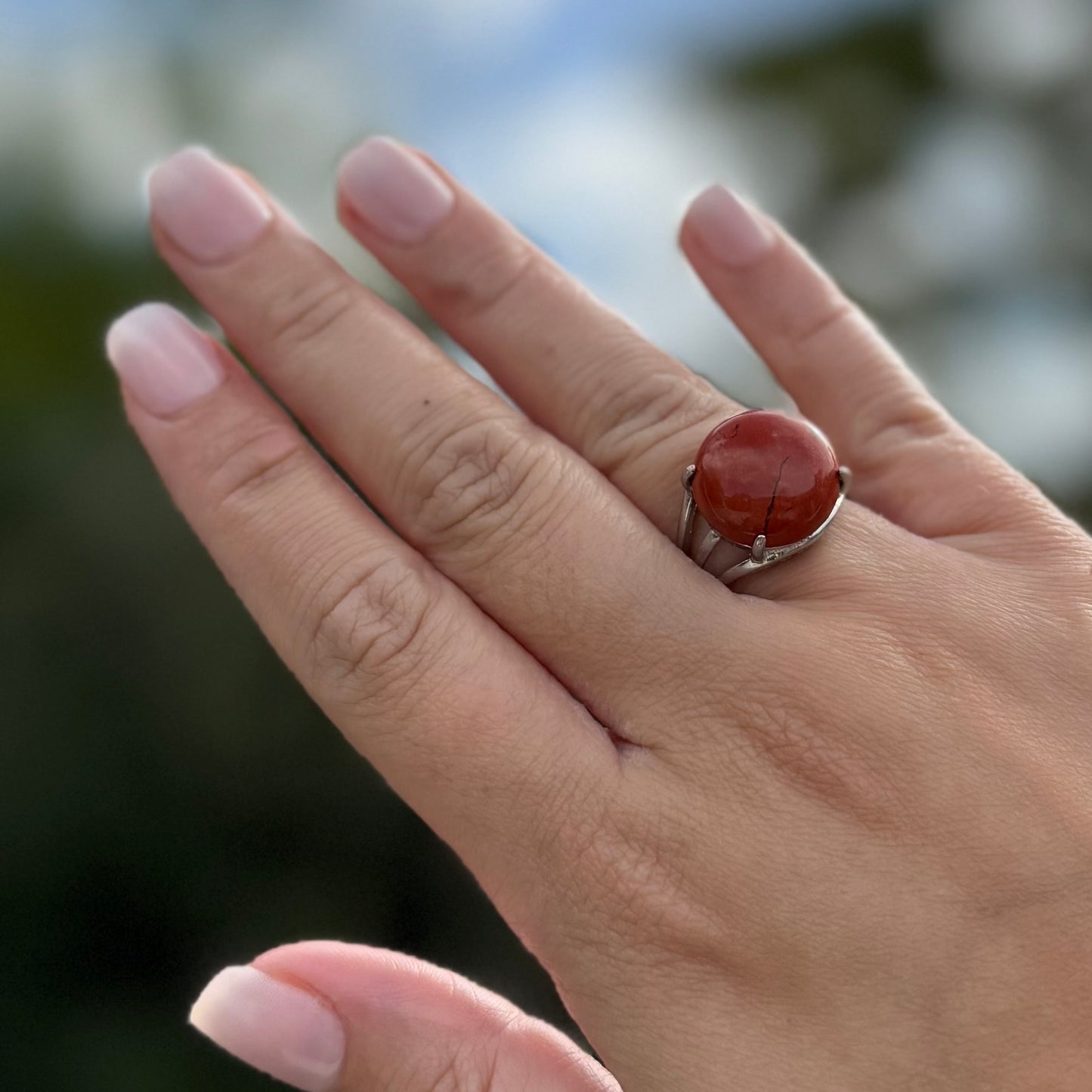 Red Jasper Crystal Ring