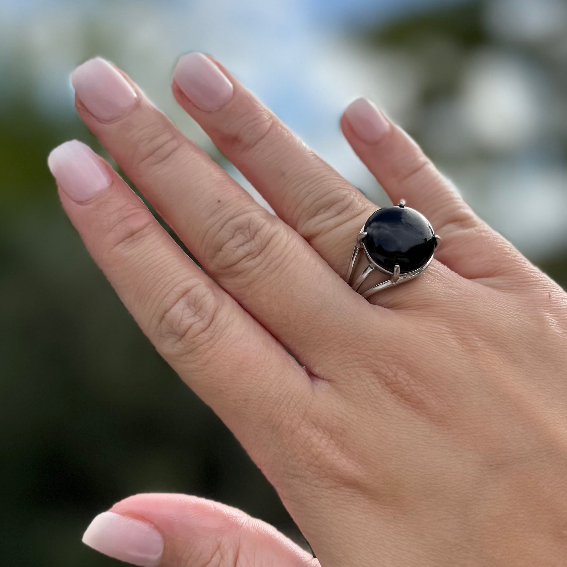 Obsidian Crystal Ring