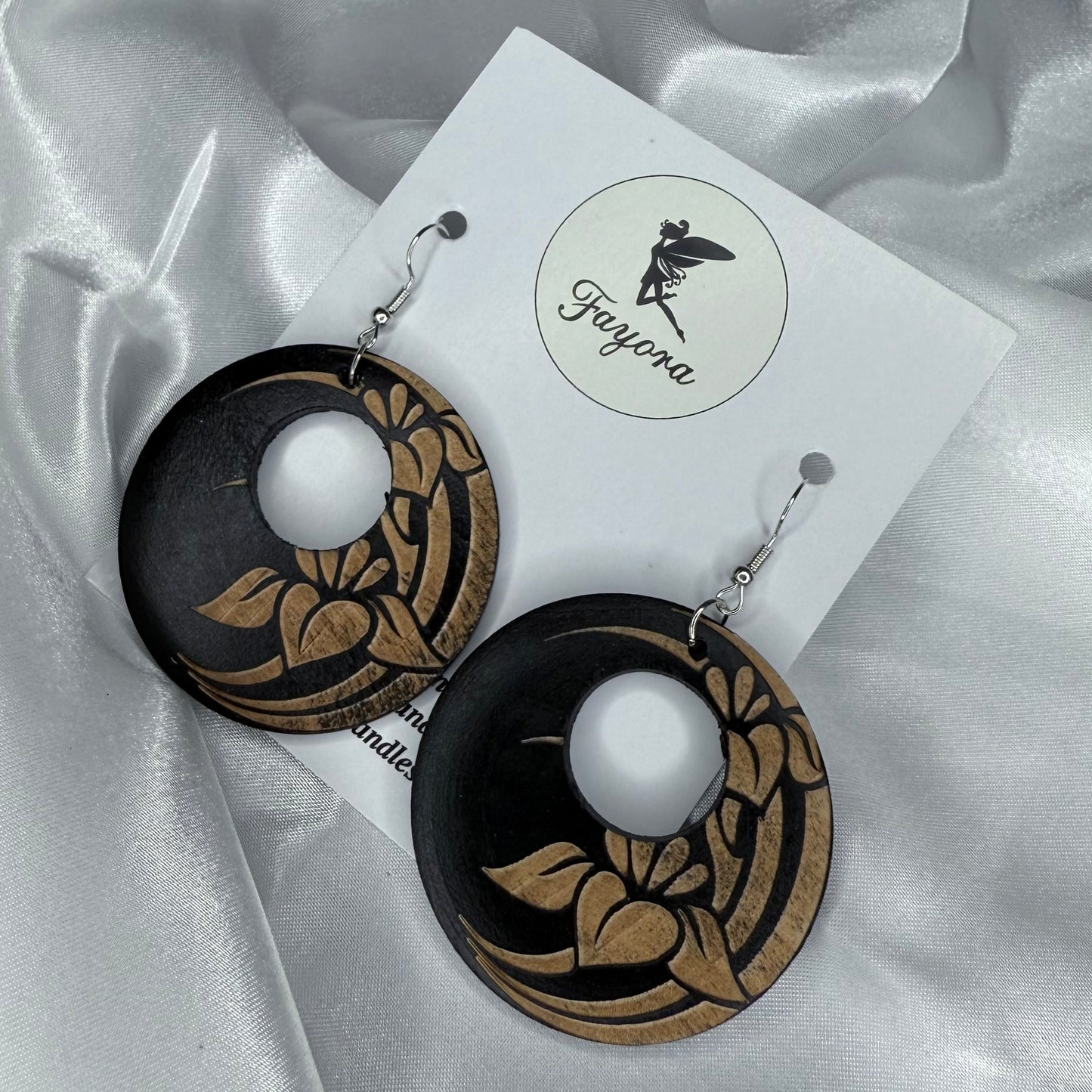 Round Wooden Earrings