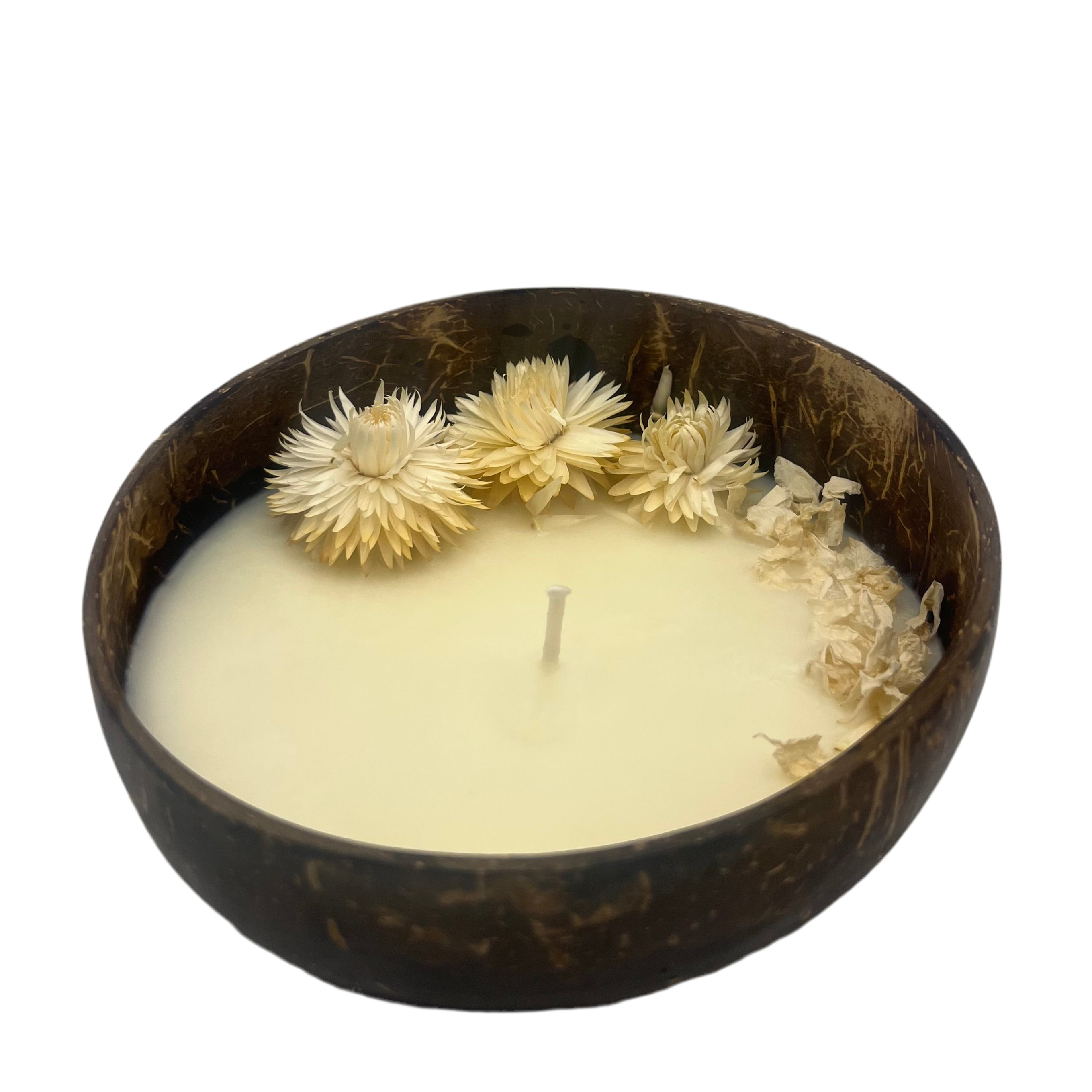 White Floral Coconut Candle