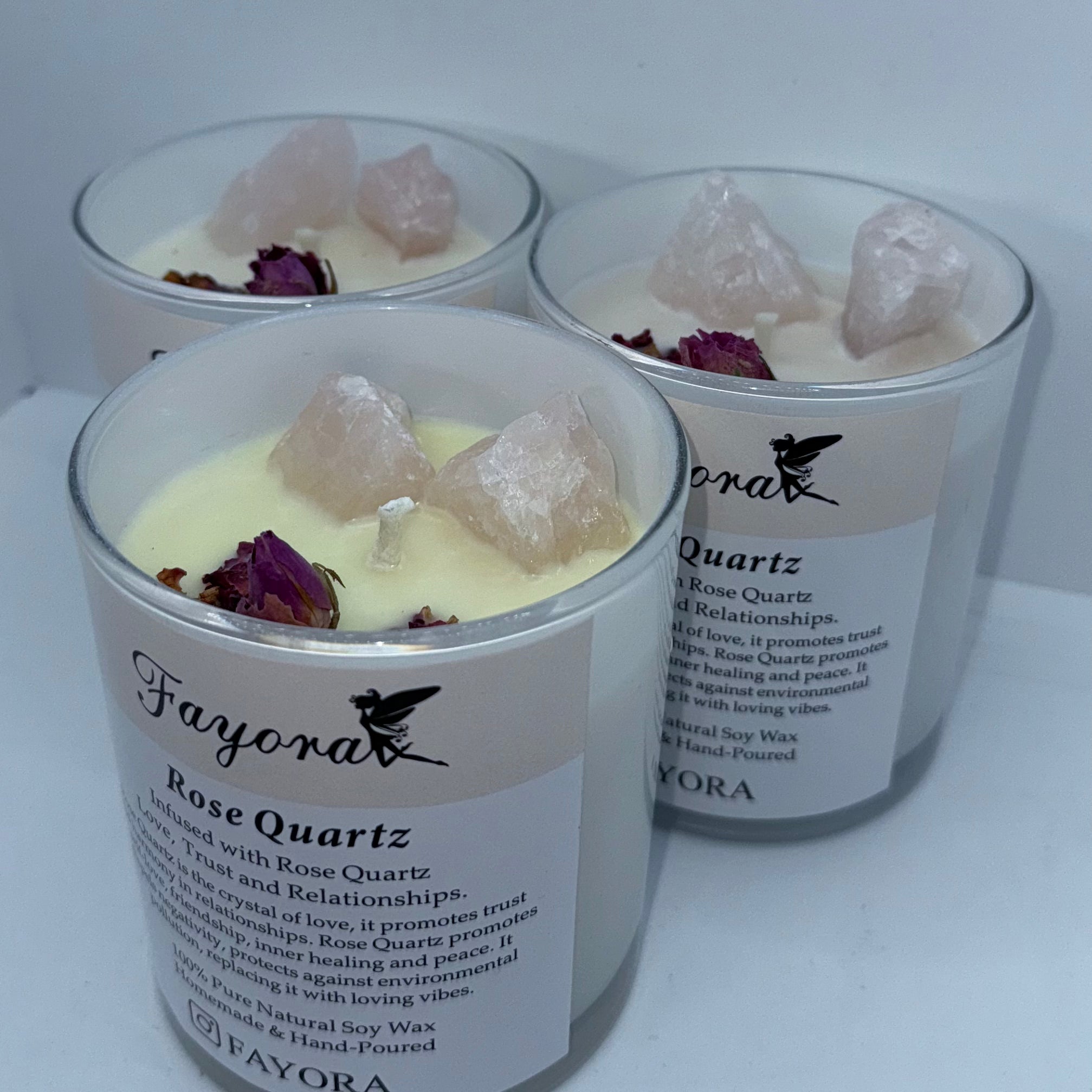 Rose Quartz Crystal Candle