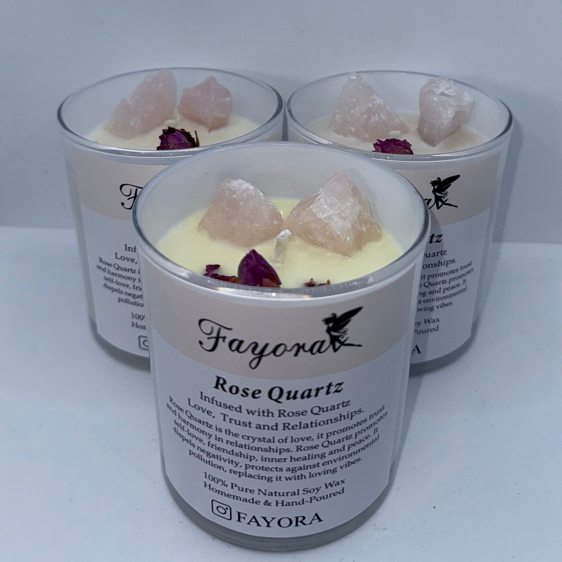 Rose Quartz Crystal Candle