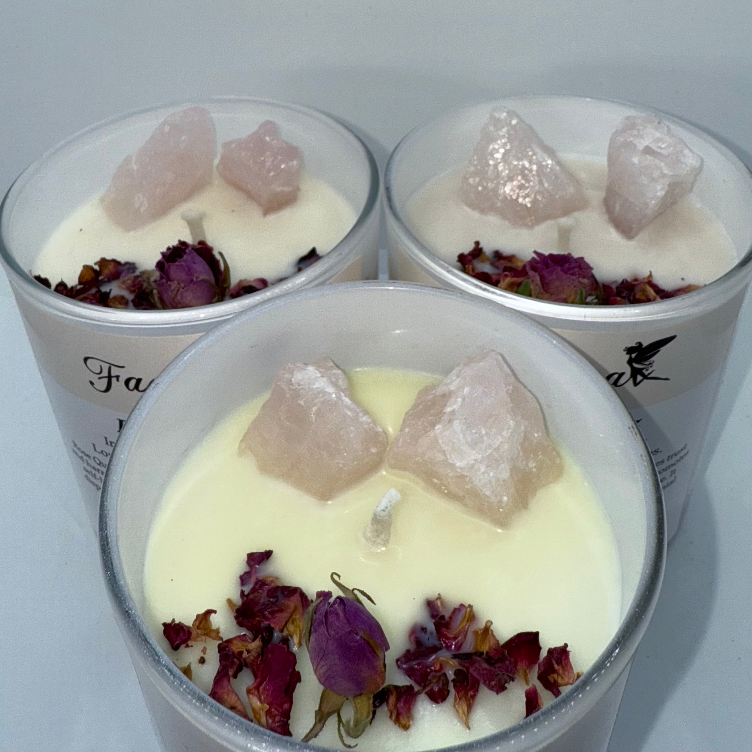 Rose Quartz Crystal Candle