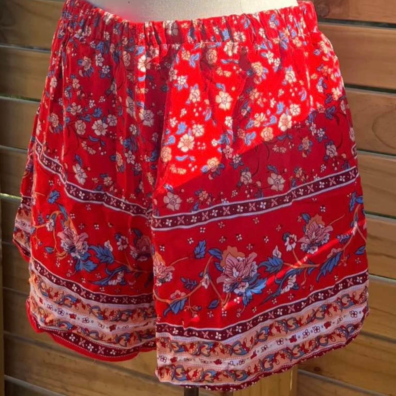 Red Boho Shorts