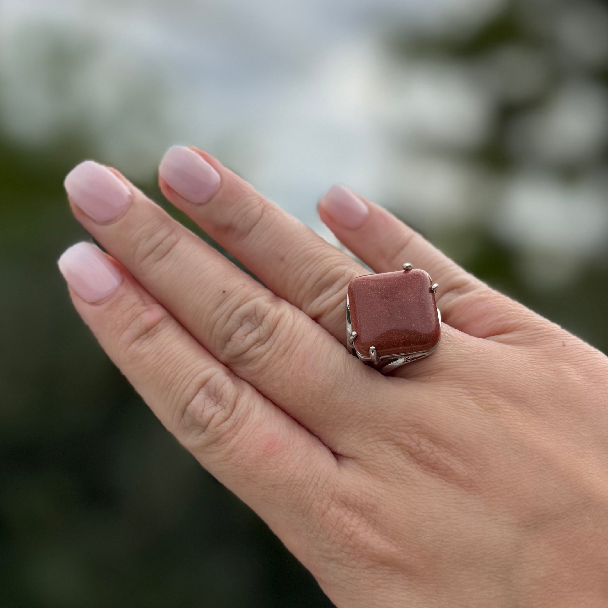 Goldstone Crystal Ring