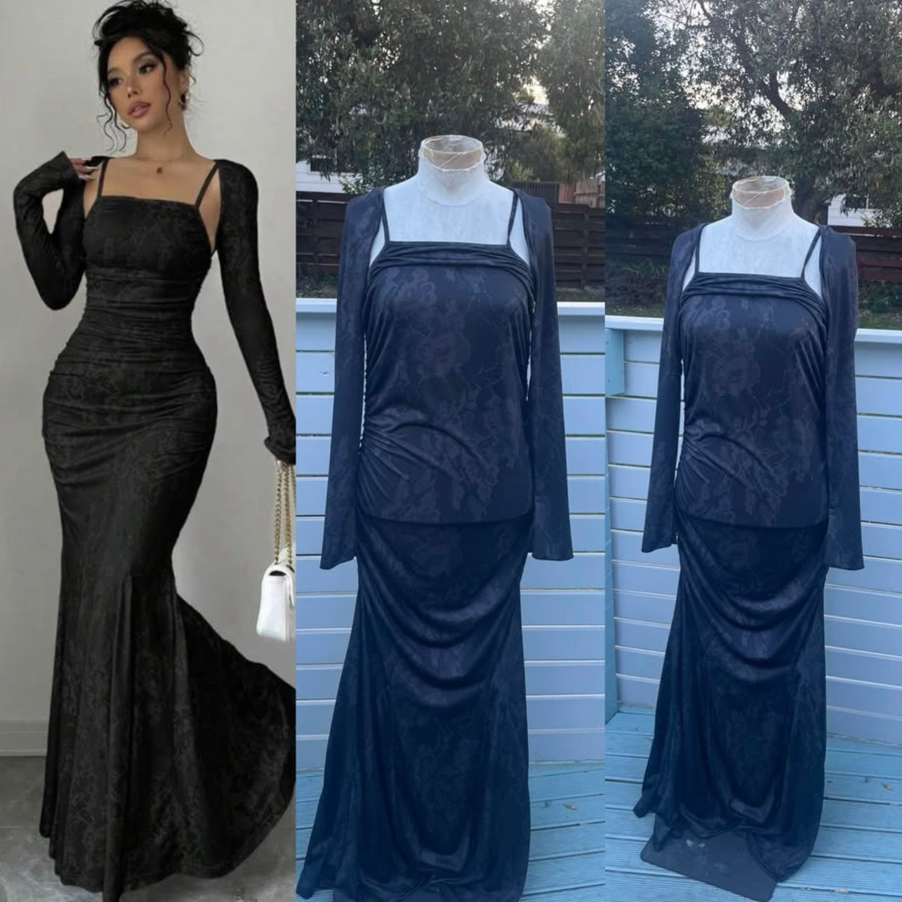 Black Gown with Mini Jacket