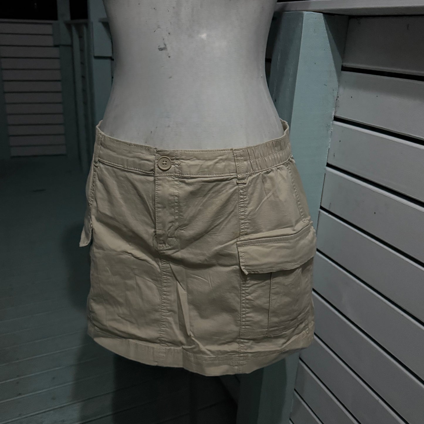 Beige Cargo Skirt