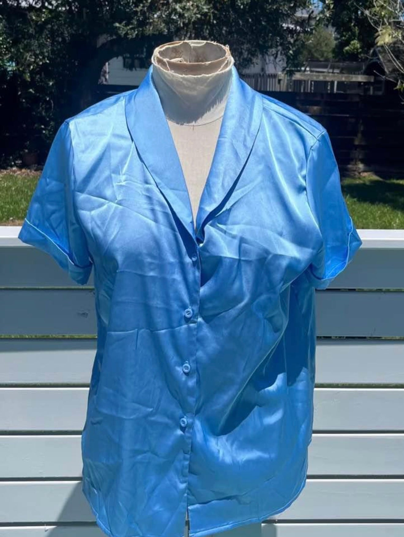 Blue Satin Shirt
