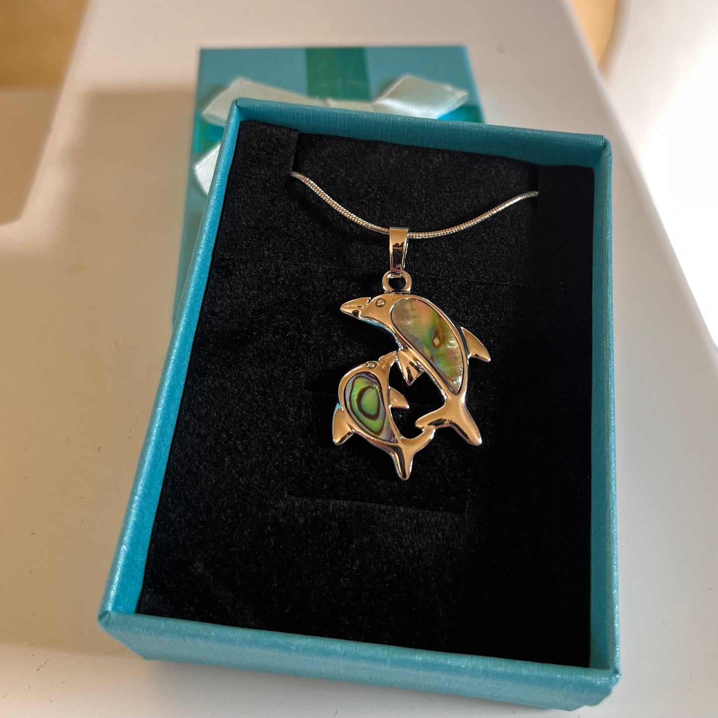 Paua Double Dolphin Necklace