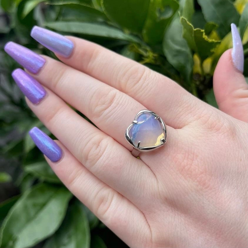 Opalite Heart Ring