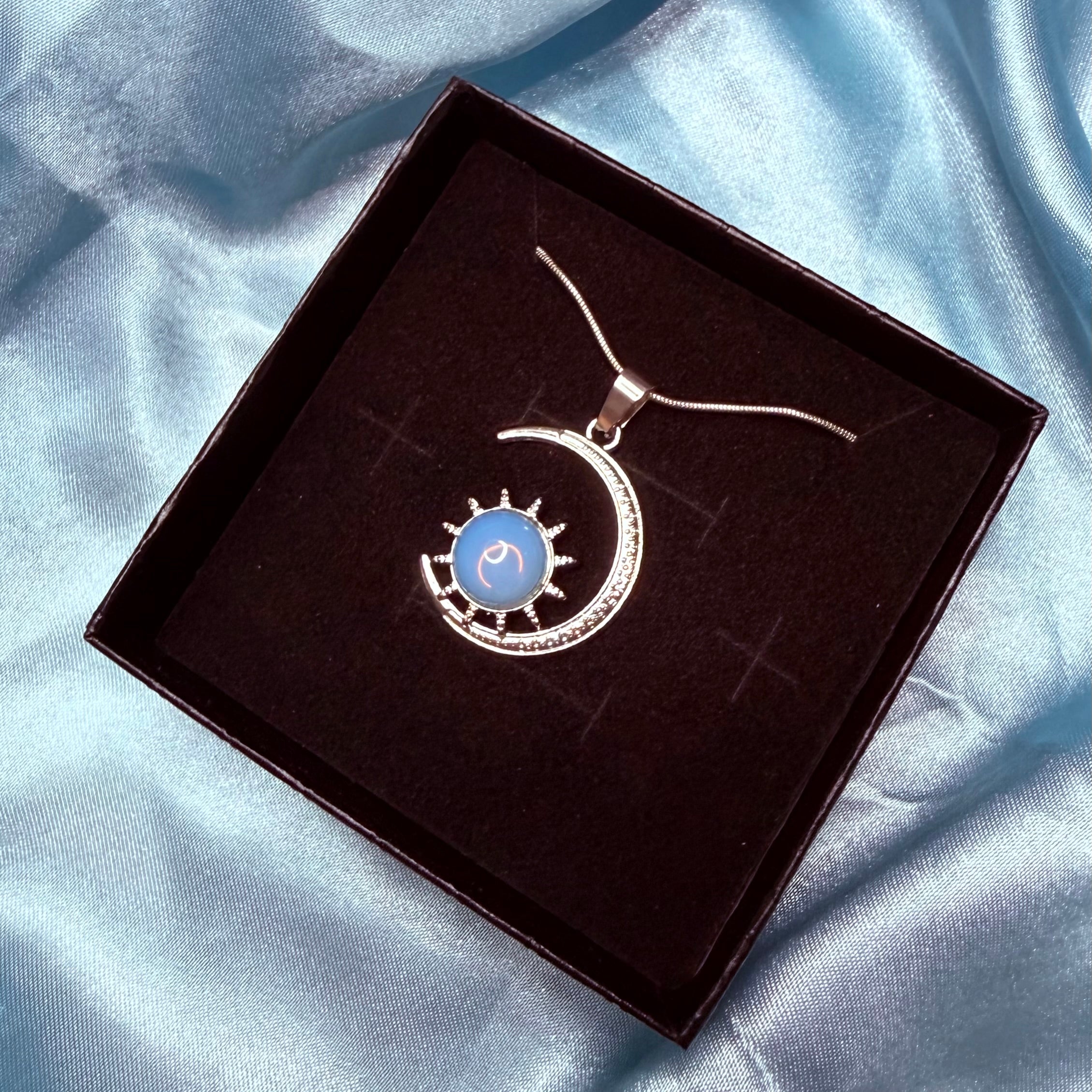 Opalite Moon Crescent Pendant