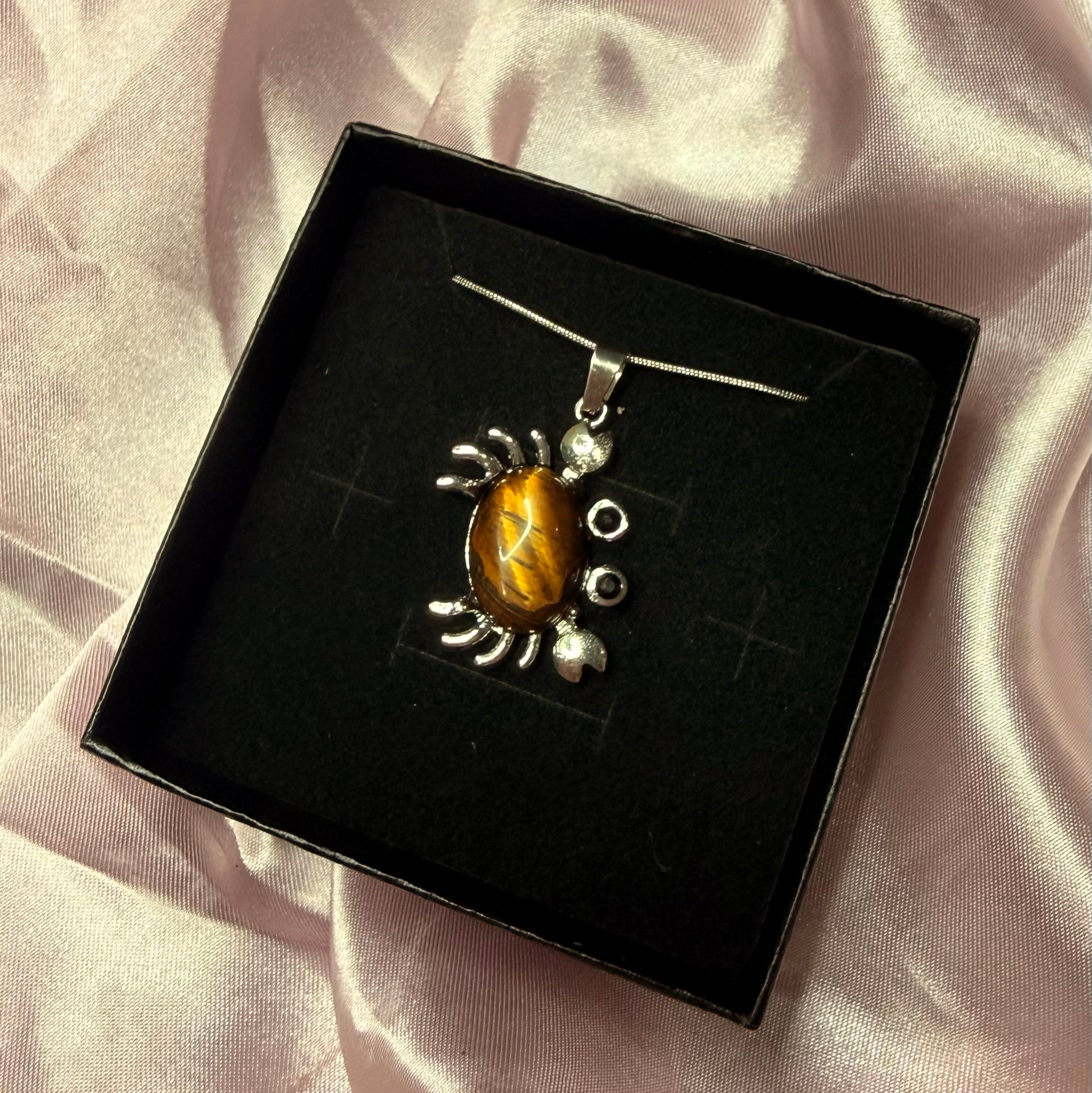 Tigers Eye Crab Pendant