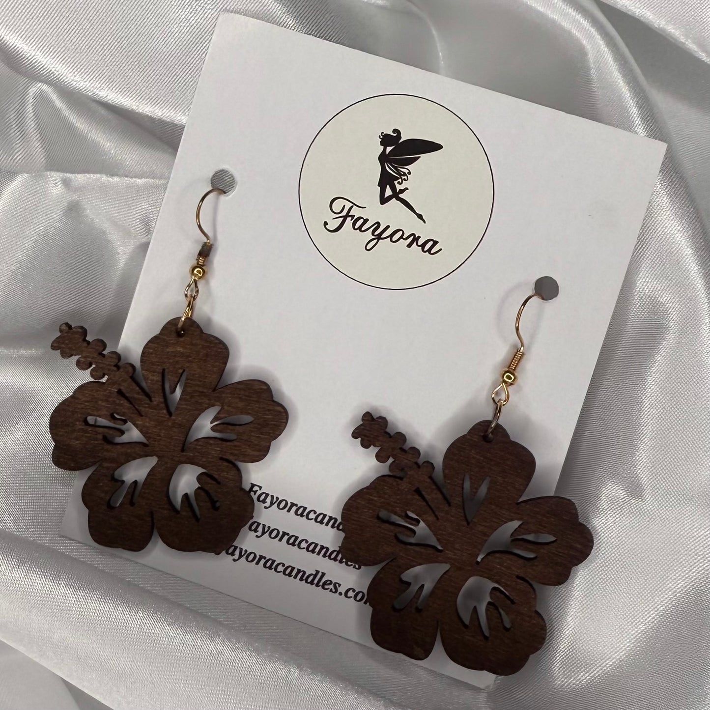 Kaute (Hibiscus) Wooden Earrings