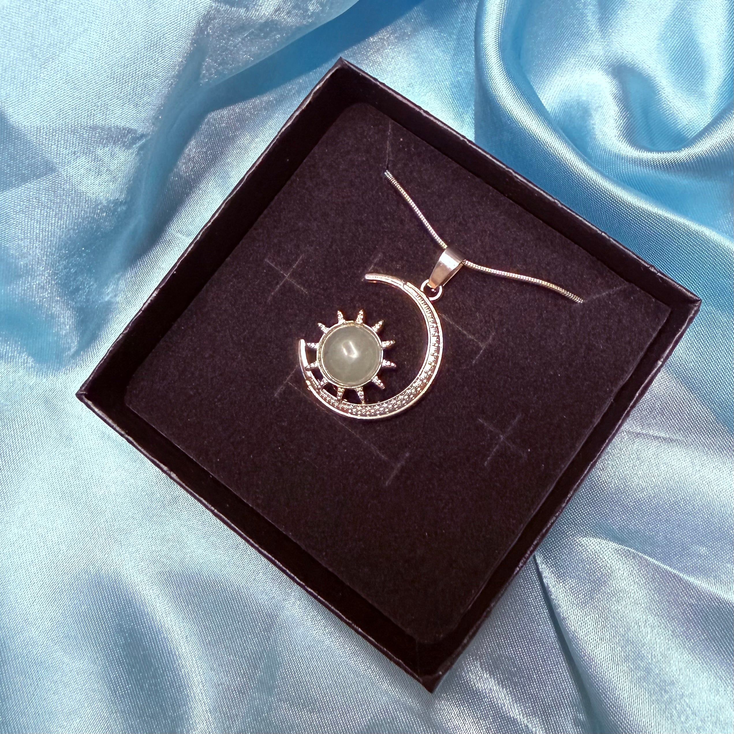 Clear Quartz Moon Crescent Pendant