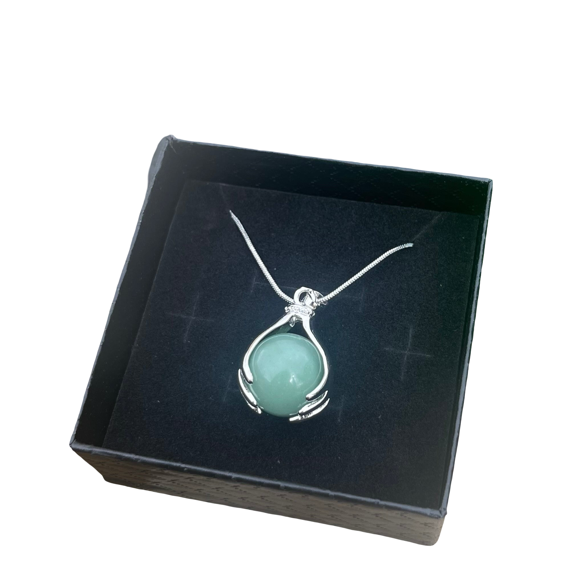 Green Aventurine Hand Sphere Pendant