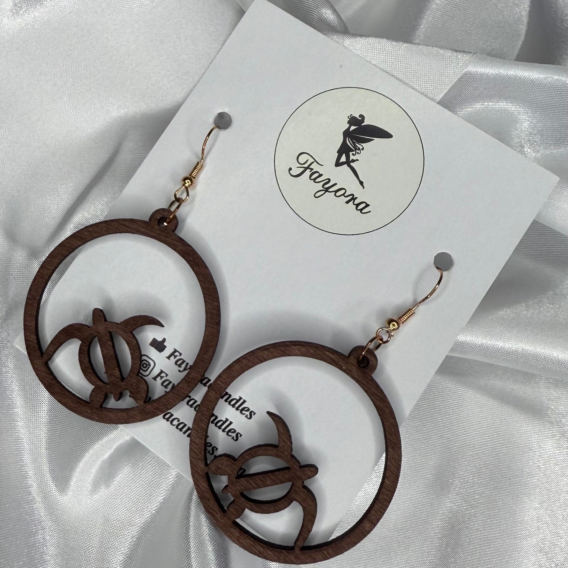 Fonu (Turtle) Wooden Earrings