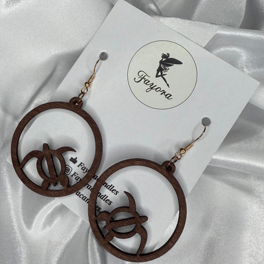 Fonu (Turtle) Wooden Earrings