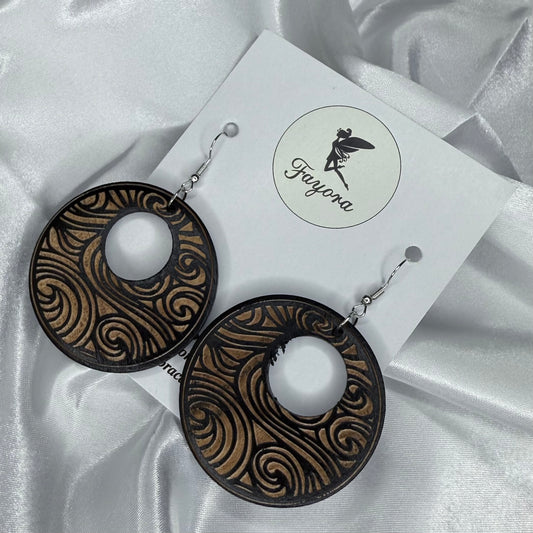 Round Wooden Earrings