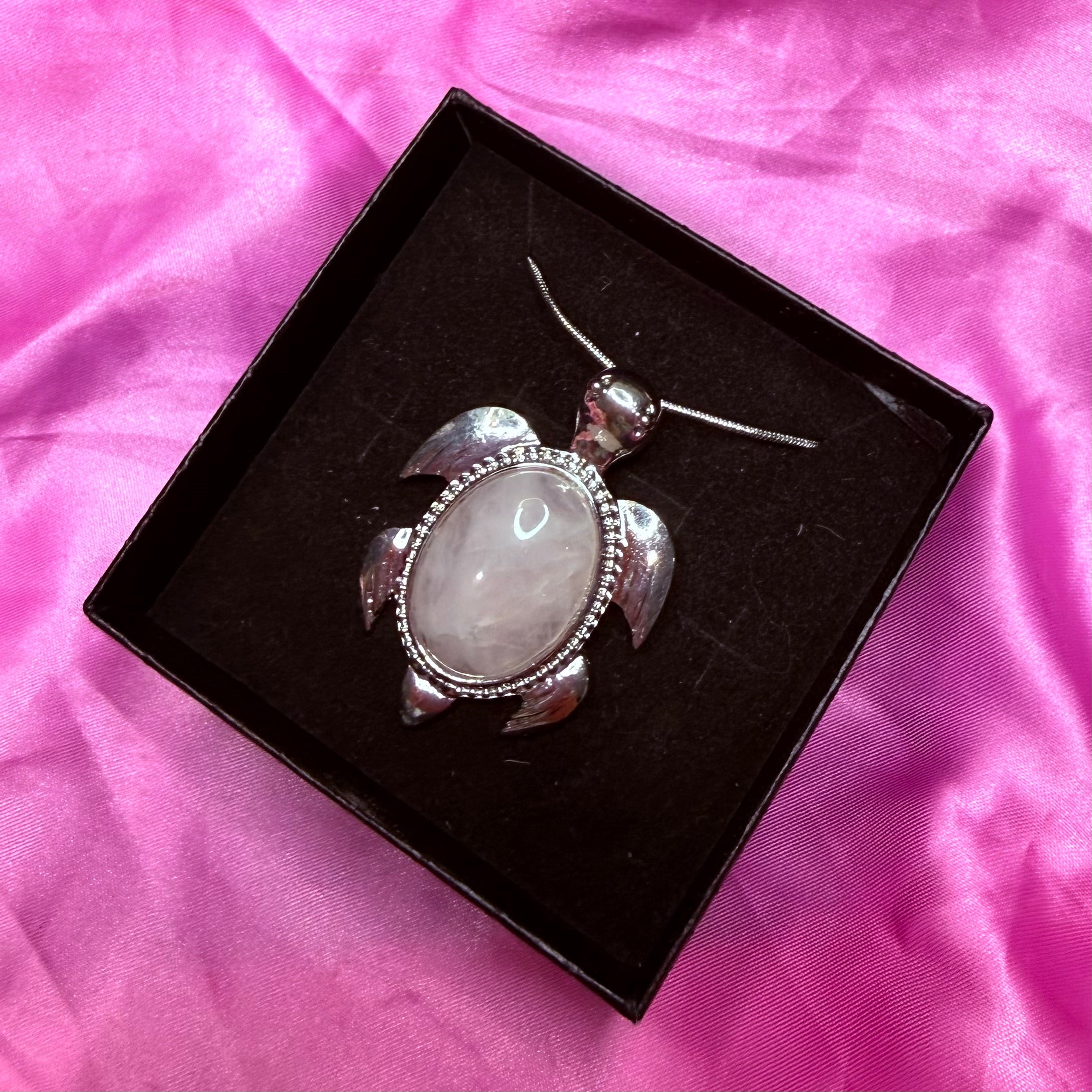 Rose Quartz Turtle Pendant