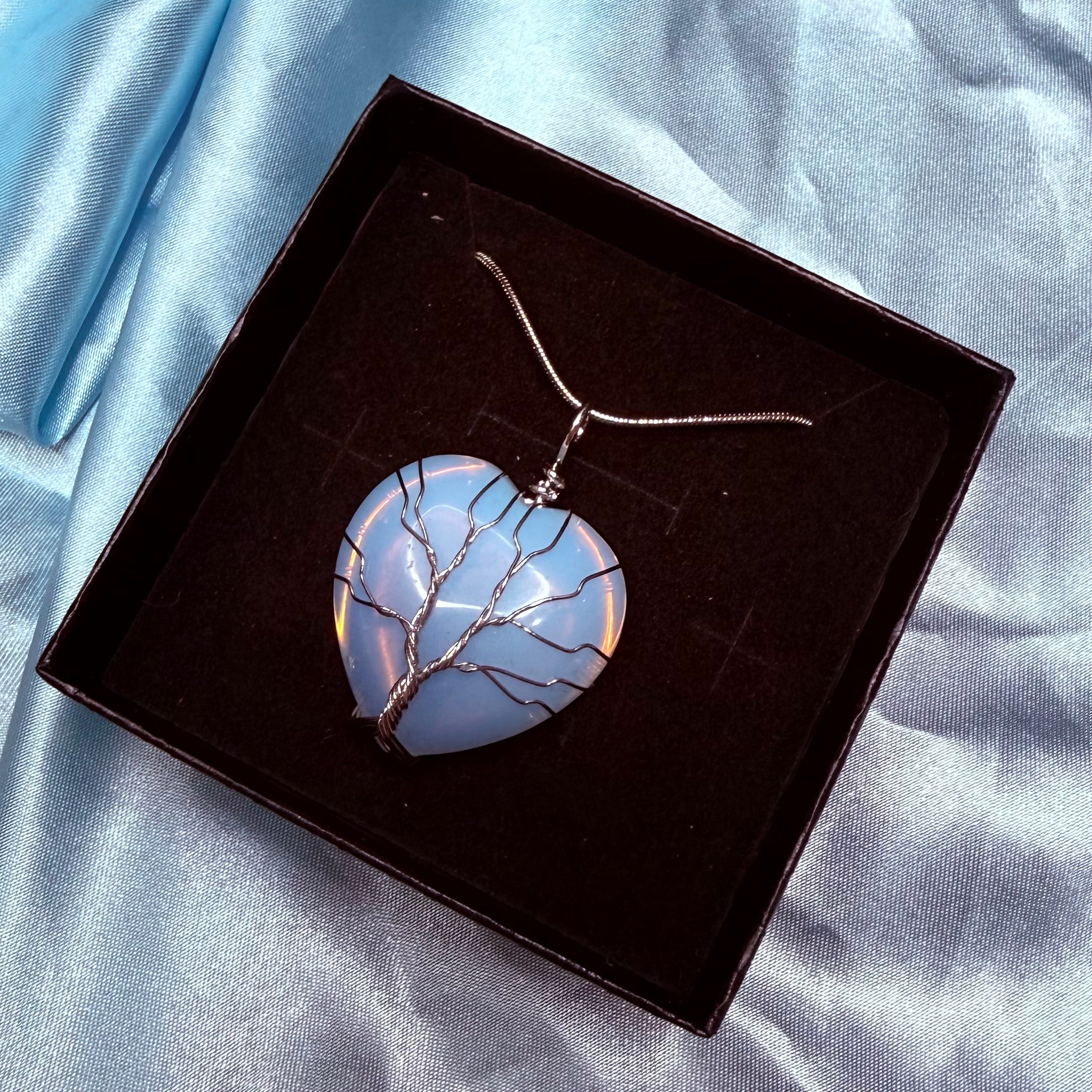 Opalite Heart Tree Of Life Pendant