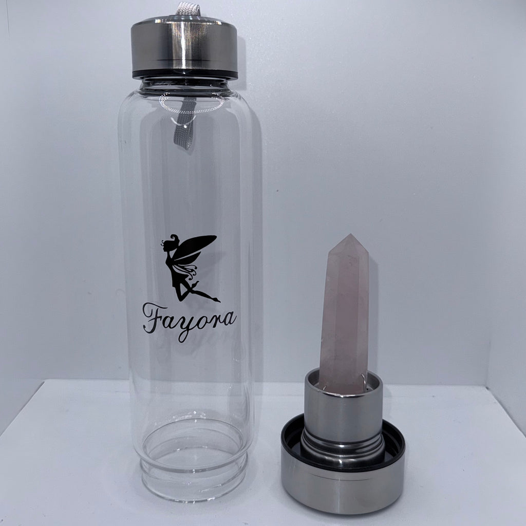 Rose Quartz Crystal Water Bottle