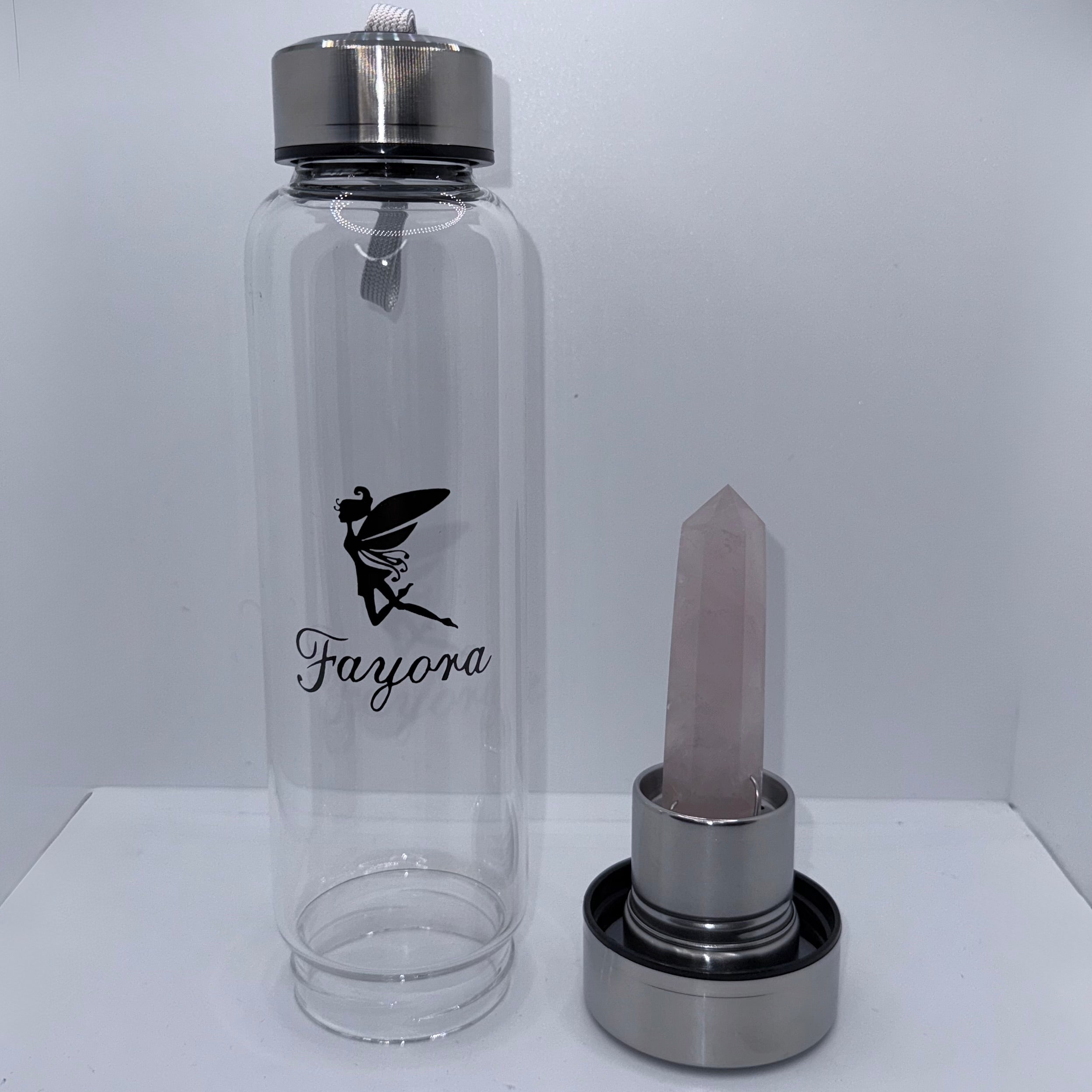 Rose Quartz Crystal Water Bottle