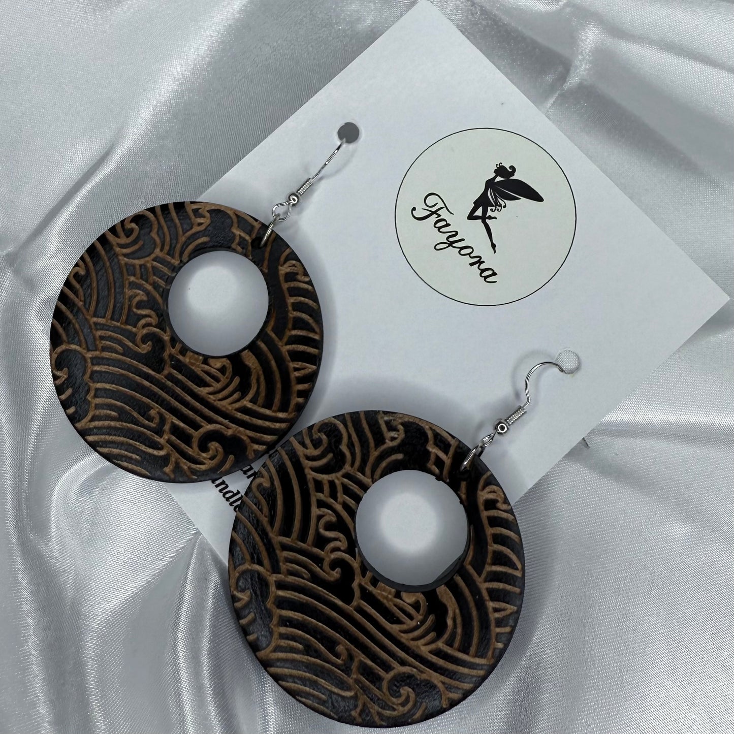 Round Wooden Earrings