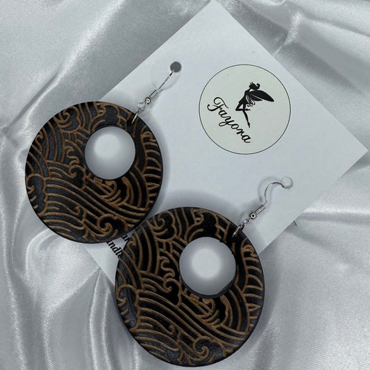 Round Wooden Earrings