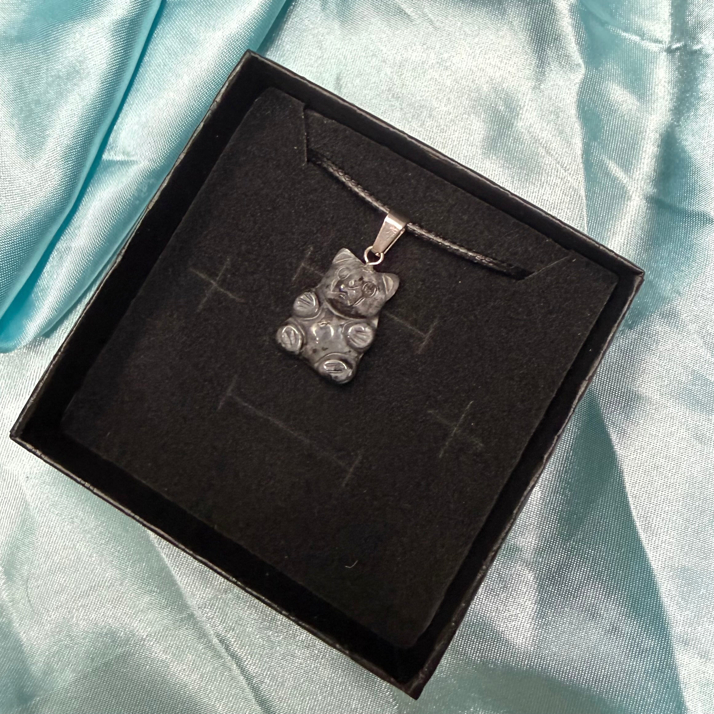 Labradorite Teddy Bear Crystal Necklace