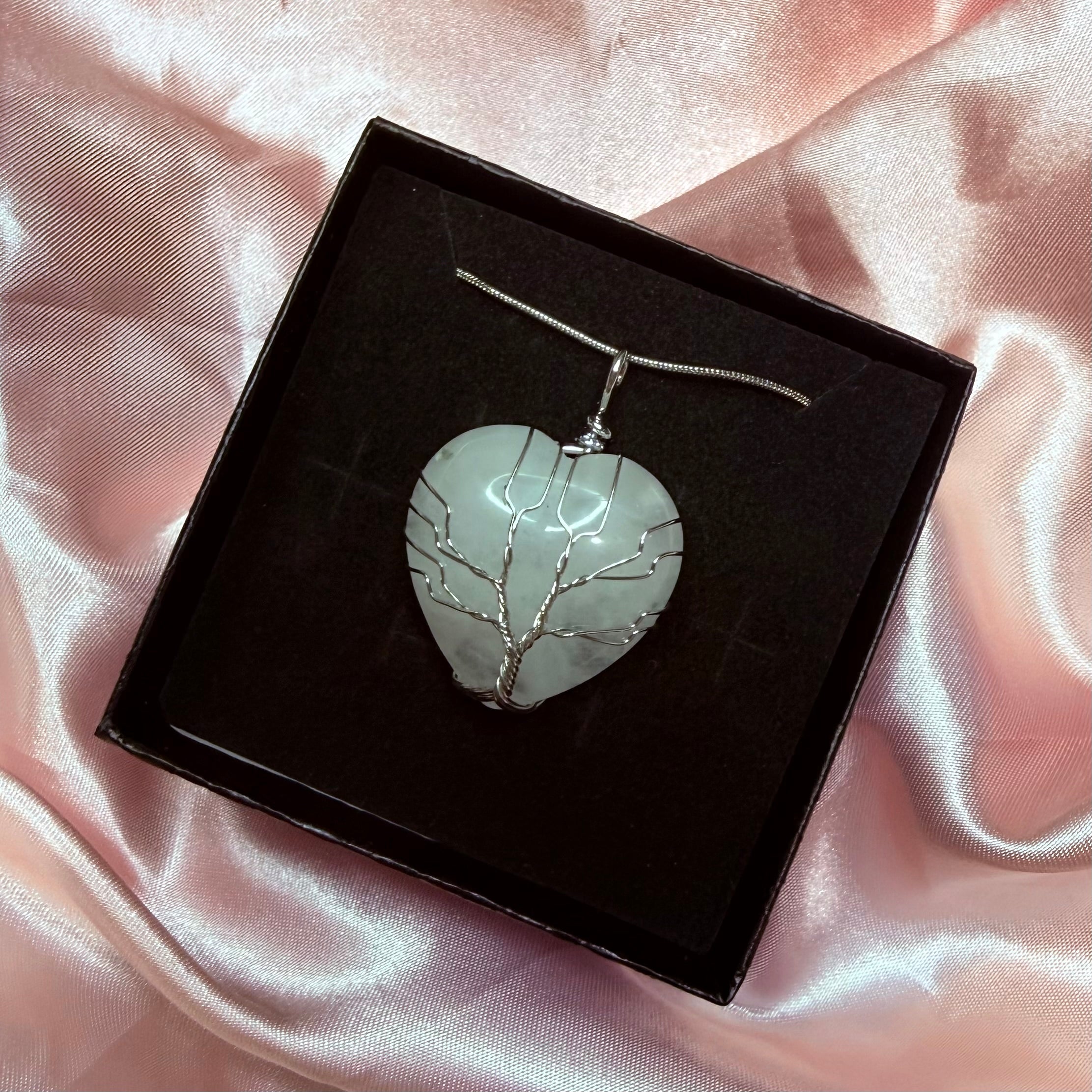 Rose Quartz Tree Of Life Pendant