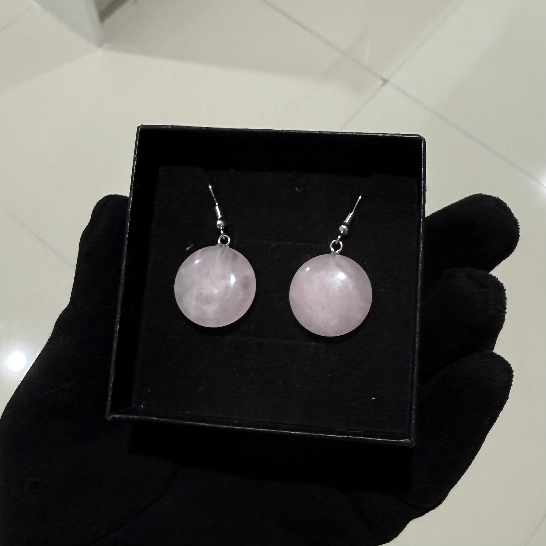 Rose Quartz Crystal Earrings