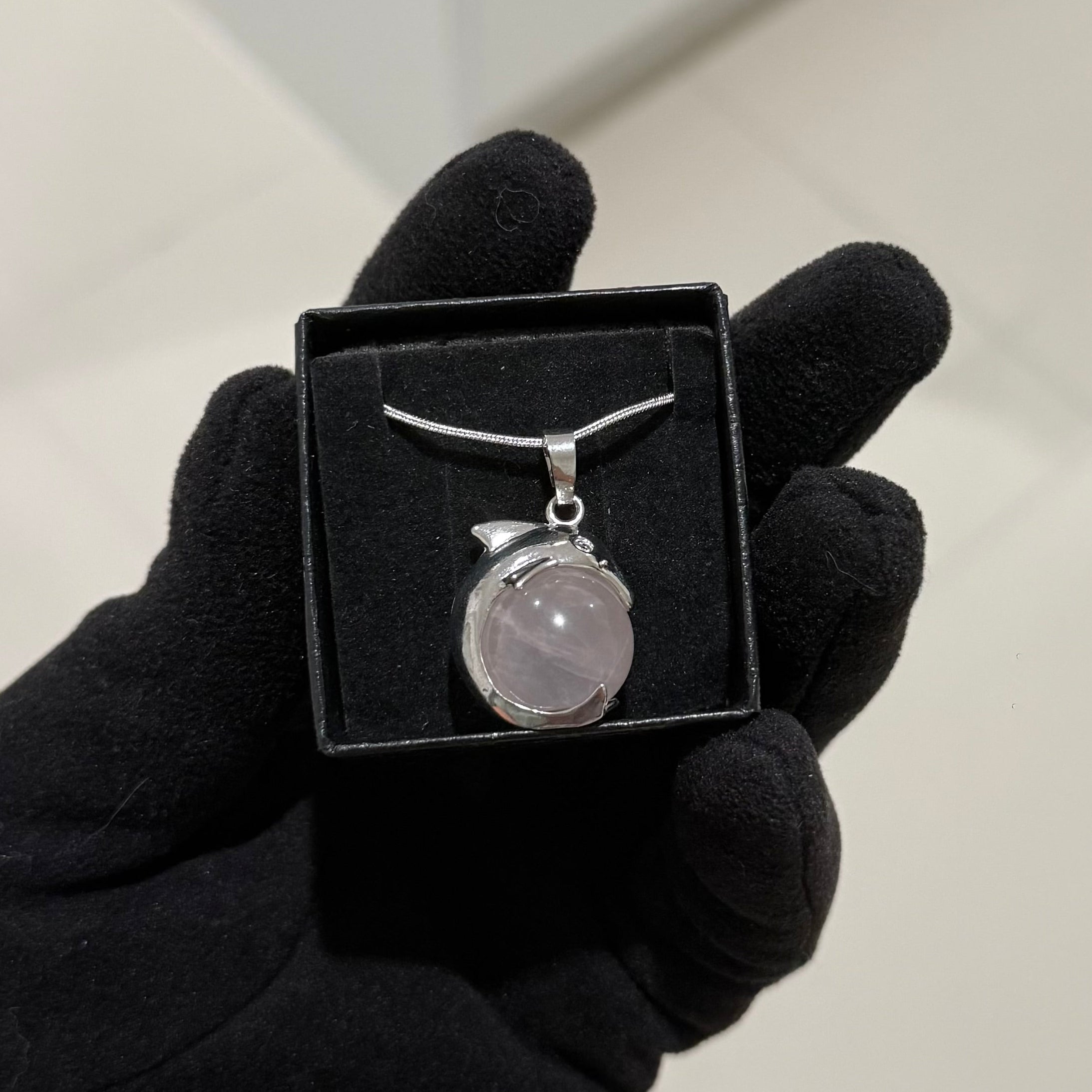 Rose Quartz Dolphin Sphere Pendant