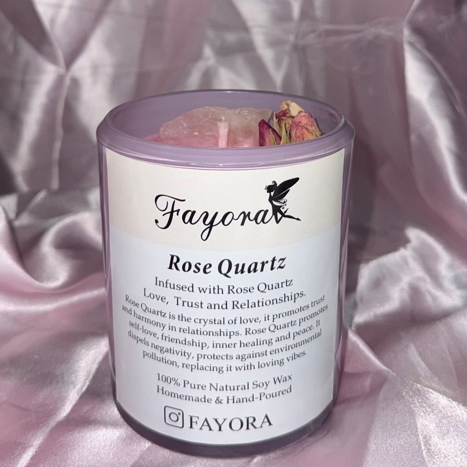 Pink Rose Quartz Candle