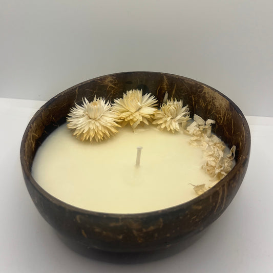 White Floral Coconut Candle