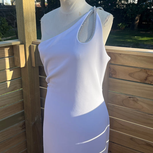 Tear Drop Diamanté Strap Dress