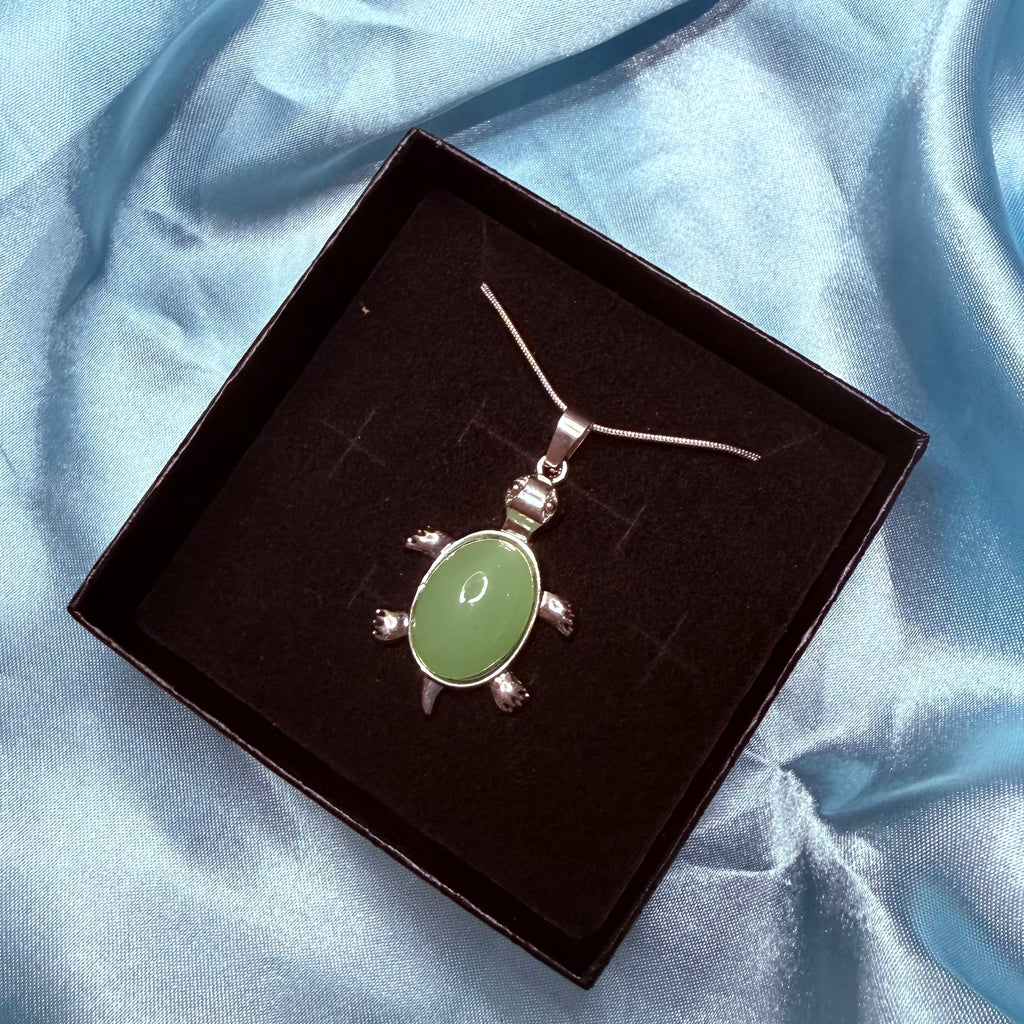 Obsidian Turtle Pendant