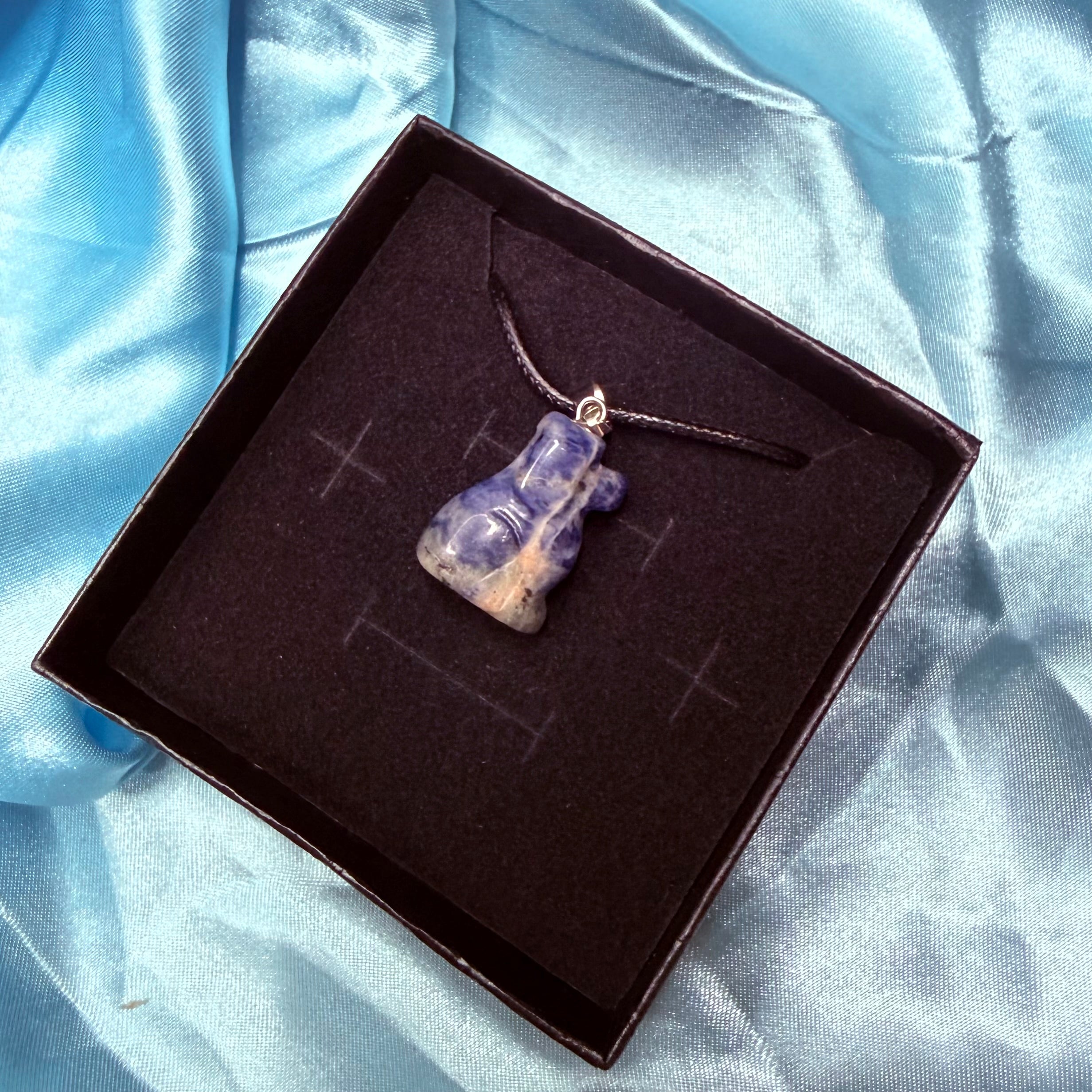 Sodalite Carved Dog Necklace