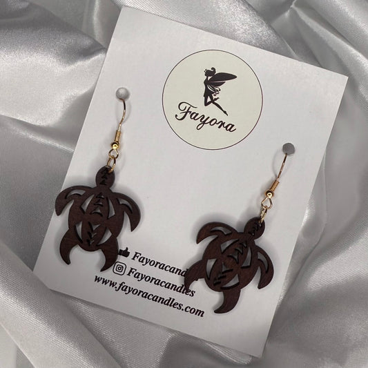 Polynesian Inspired Wooden Earrings