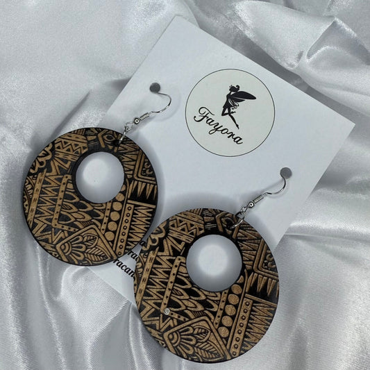 Round Wooden Earrings