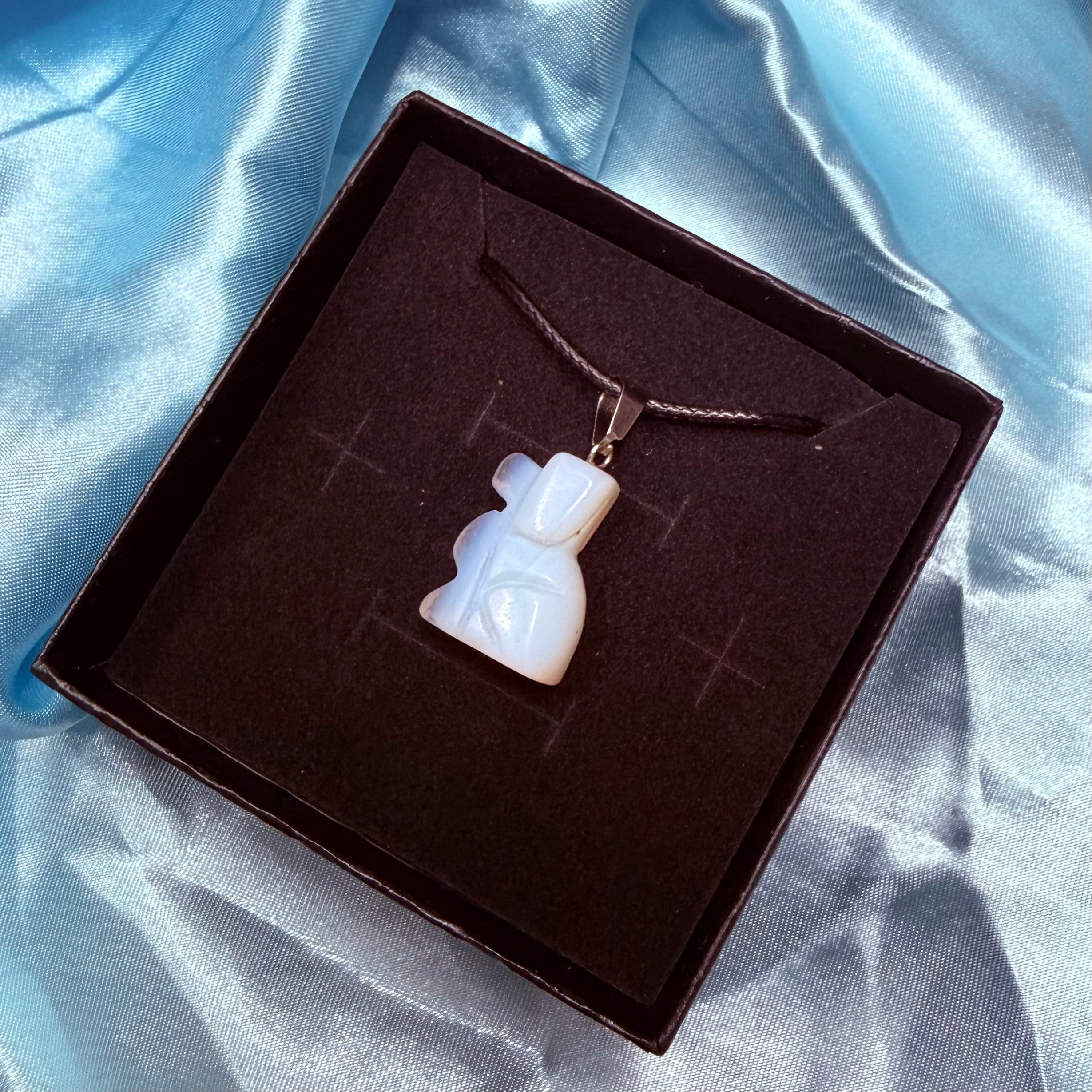 Opalite Carved Dog Necklace