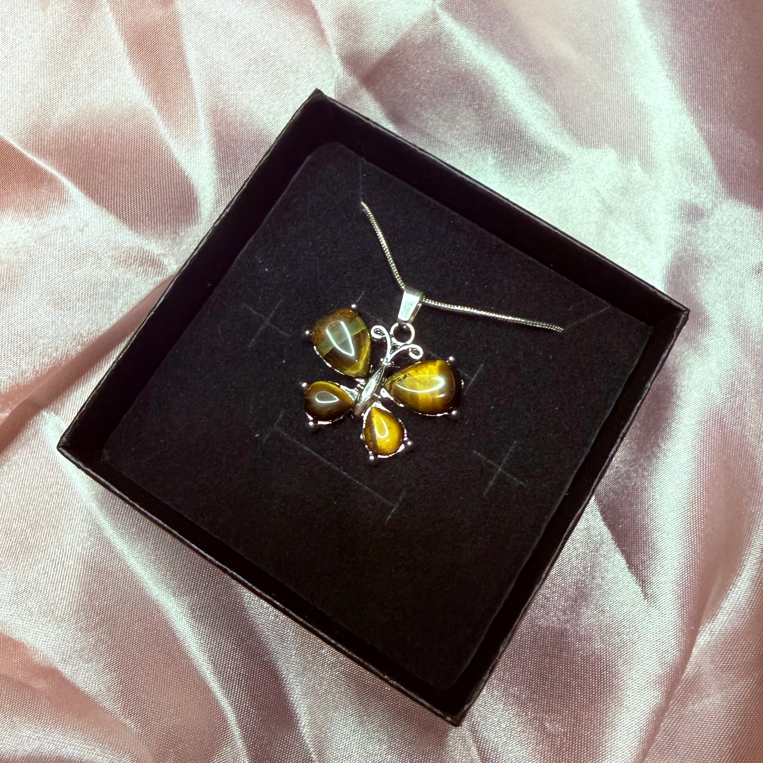 Tigers Eye Butterfly Pendant