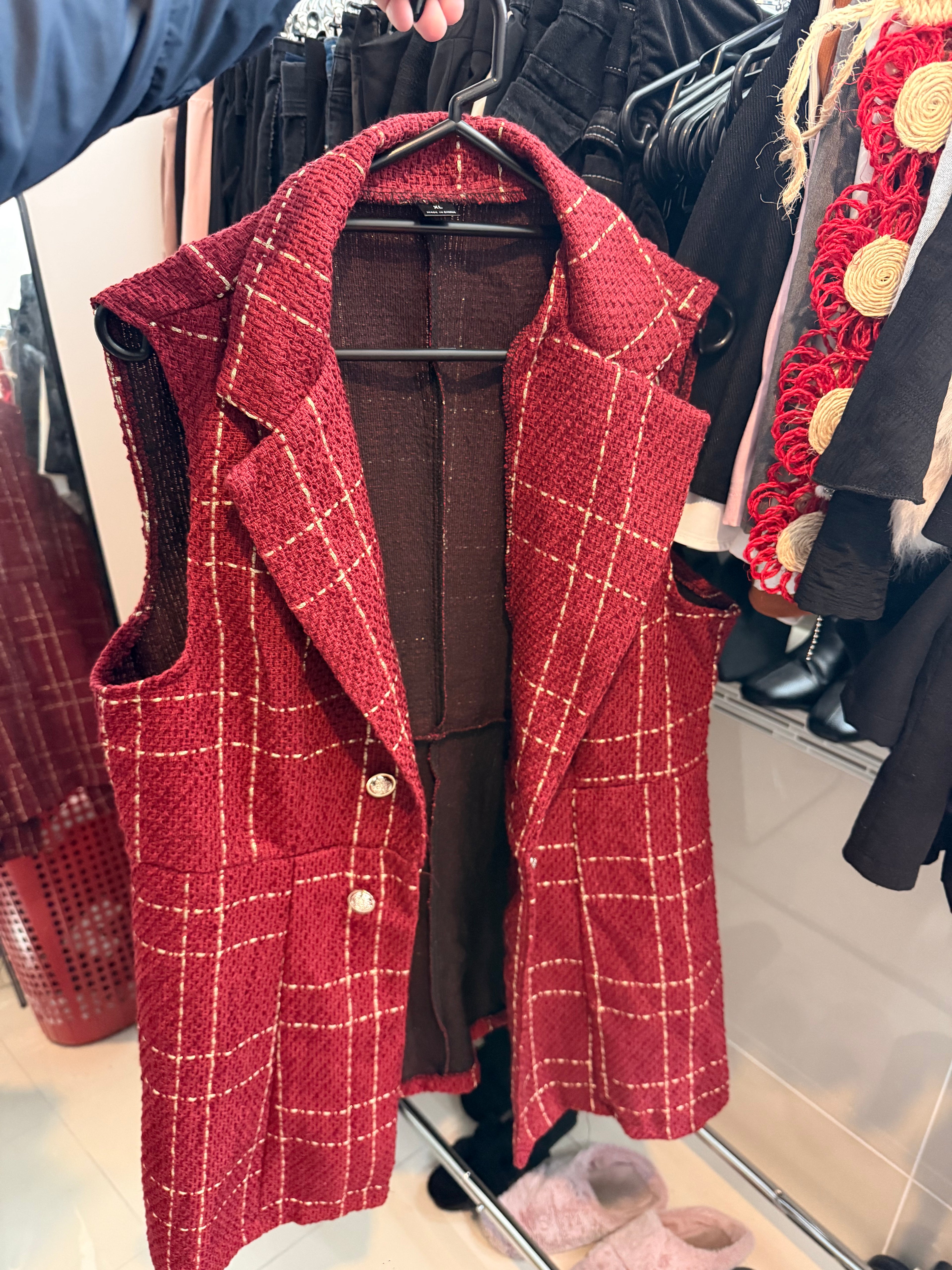 Red Skirt & Blazer Set